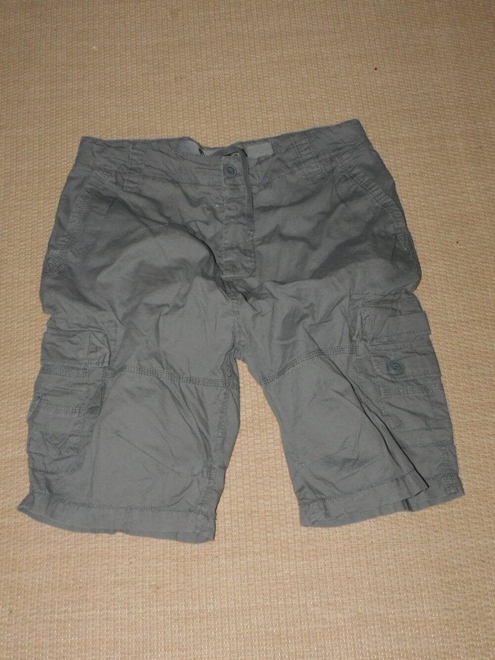 Brandit gray army cargo drawstring cargo shorts - adult large